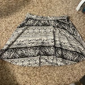 Grey and White Patterned skater Skirt
